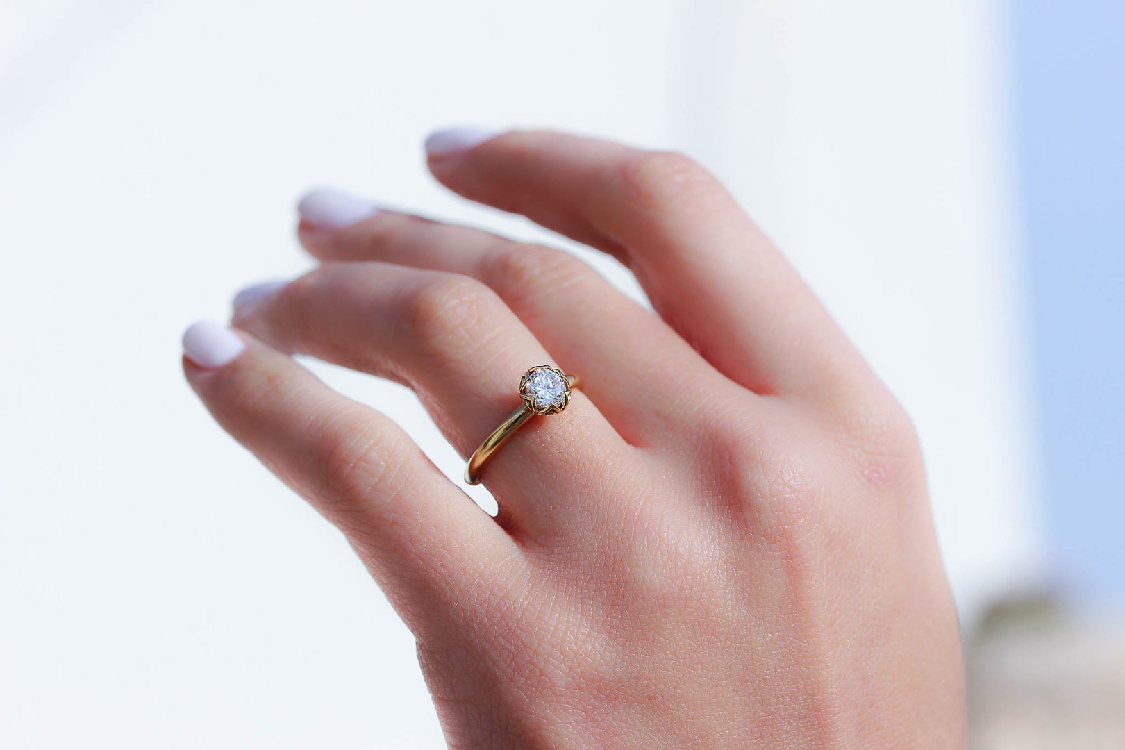 Michal Diamond Flower Ring with Lab Grown Diamonds