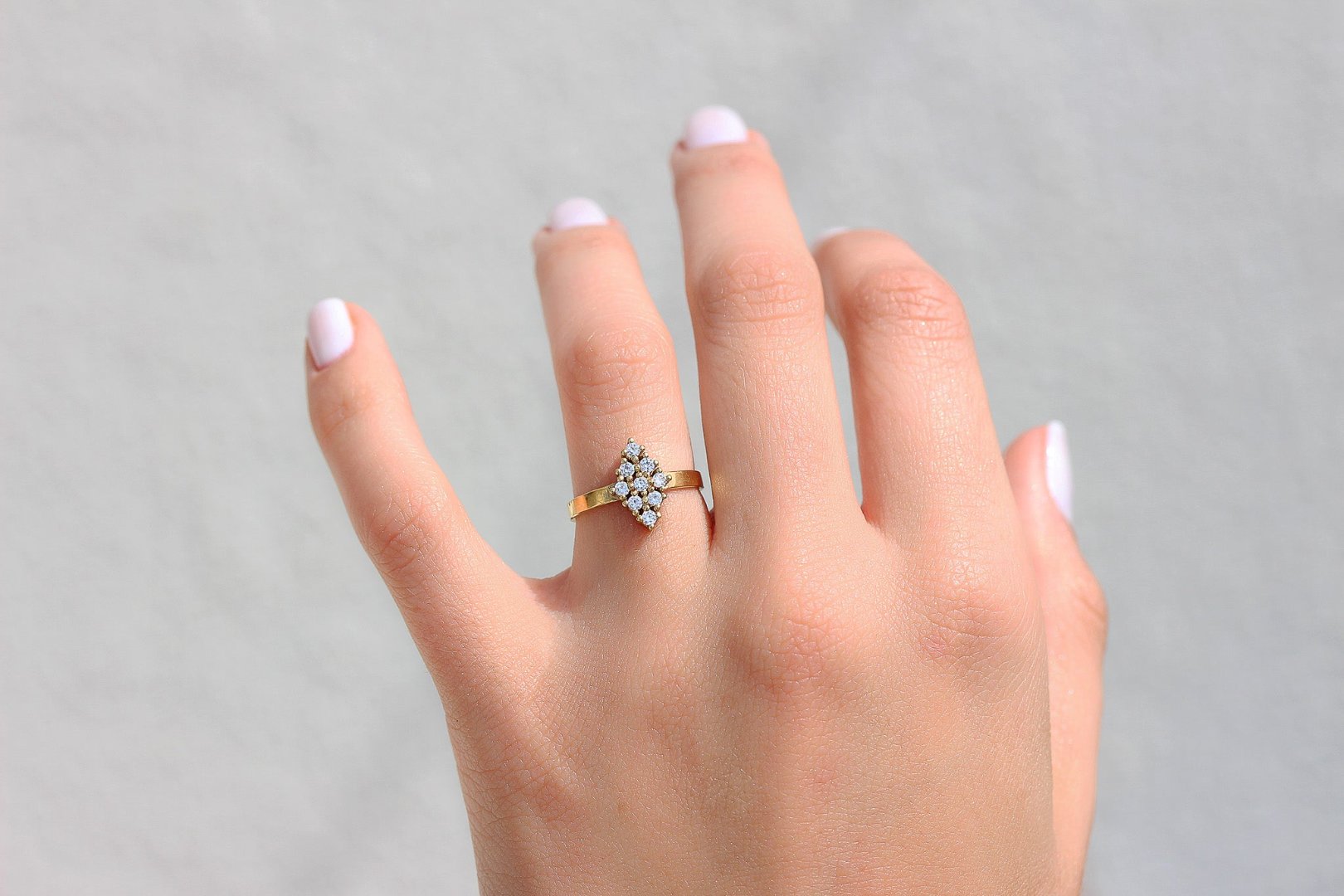 Double Delta Kite Shape Diamond ring
