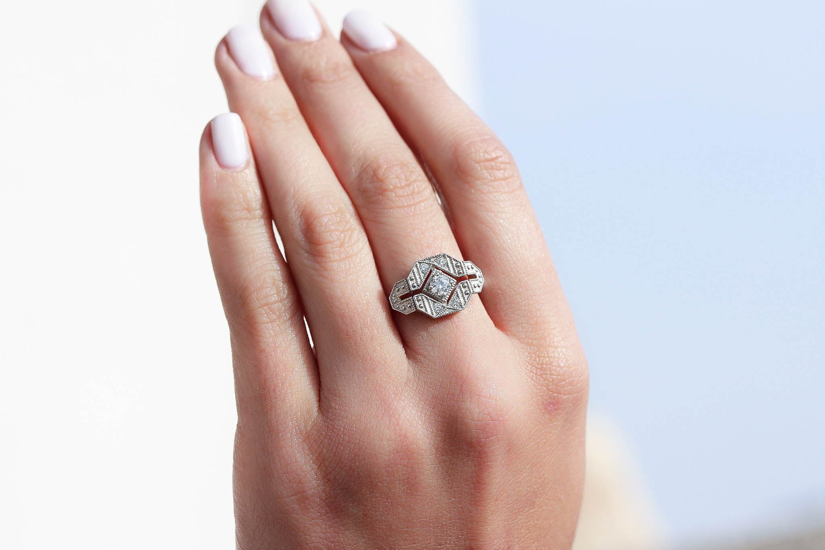 Lior 1920's Diamond Ring with Lab Grown Diamonds