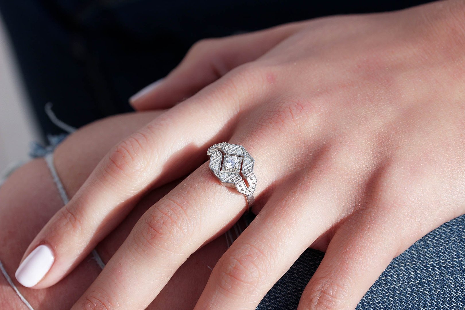 Lior 1920's Diamond Ring with Lab Grown Diamonds