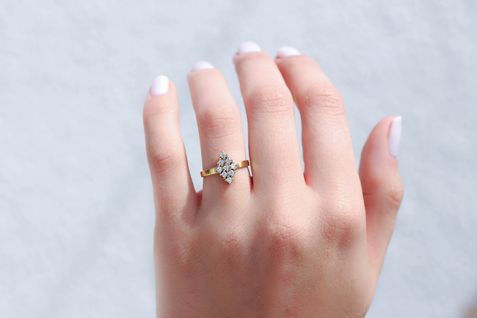 Double Delta Kite Shape Diamond ring