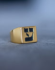 Hebrew Letter AYIN Signet Ring טבעת חותם האות עי"ן