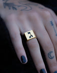 Hebrew Letter GIMMEL Signet Ring טבעת חותם האות גימ"ל
