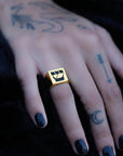 Hebrew Letter SHIN Signet Ring טבעת חותם האות שי"ן