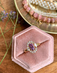 Purple Haze Diamond Ring with an Oval Cut Amethyst