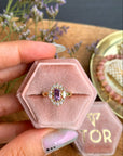 Purple Haze Diamond Ring with an Oval Cut Amethyst