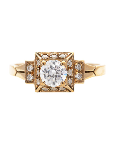 Pear Angel Diamond Ring with a Pear Cut Diamond