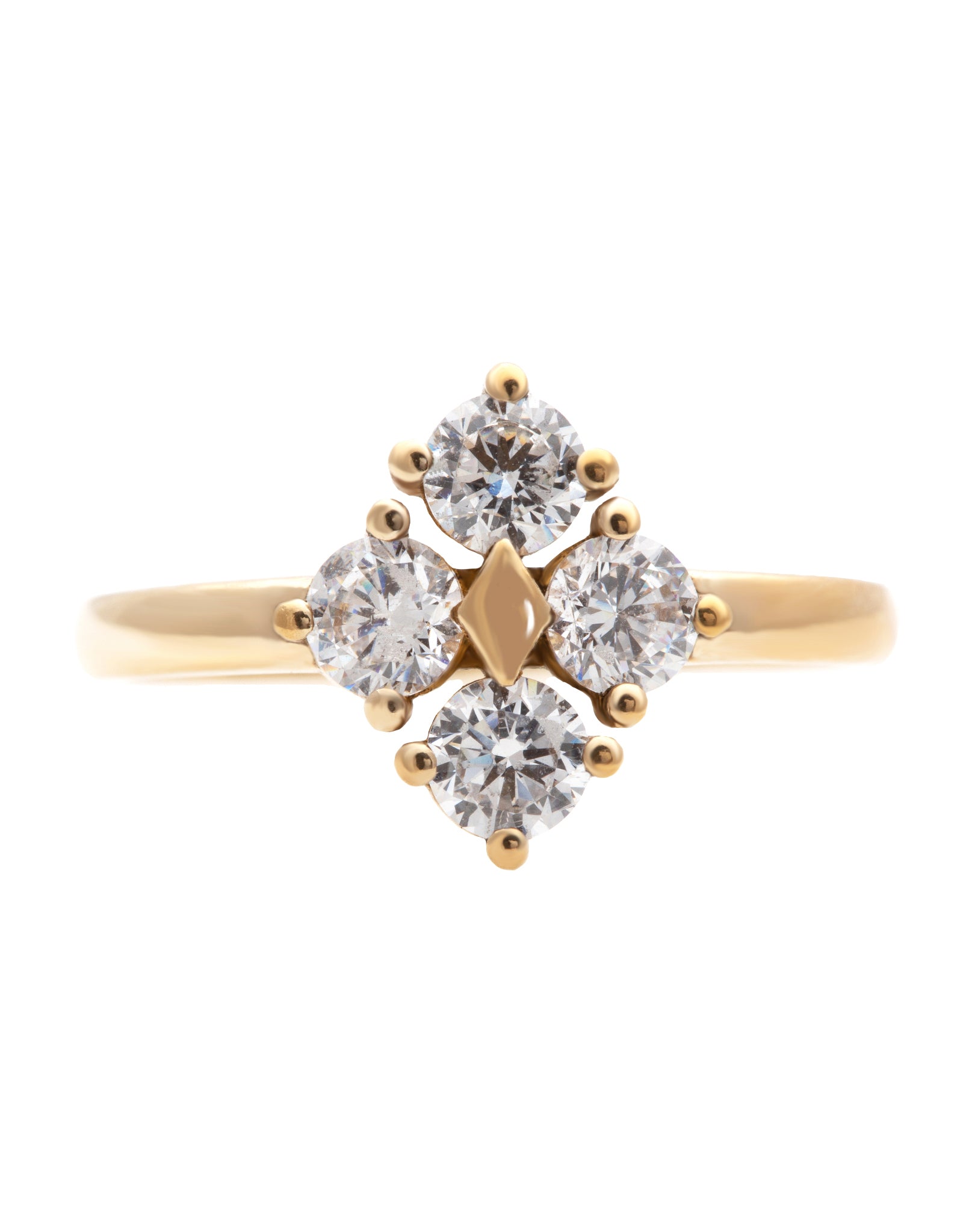 Star Dust Kite Shaped Ring with Lab Grown Diamonds