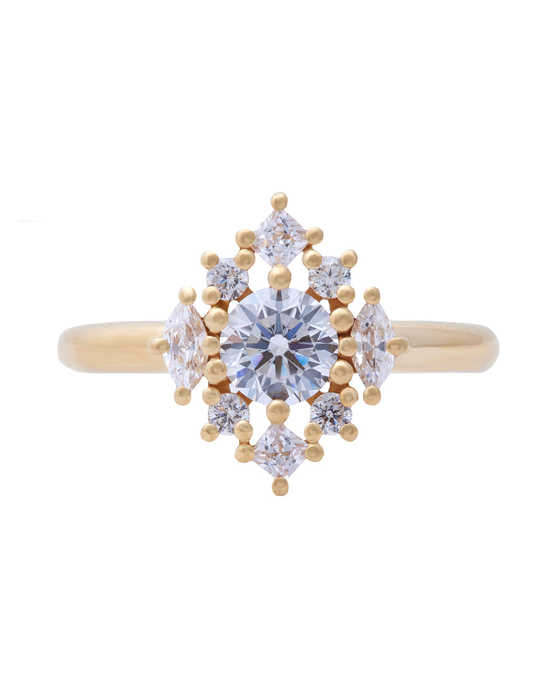 Rose Diamond Cluster Ring with Lab Grown Diamonds