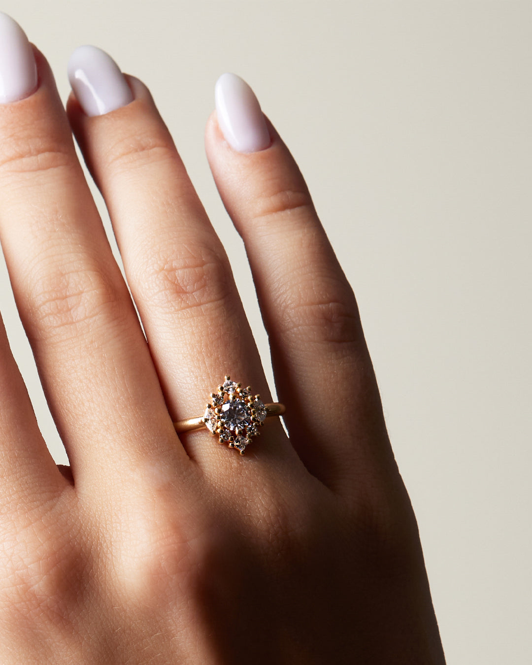 Rose Diamond Cluster Ring with Lab Grown Diamonds