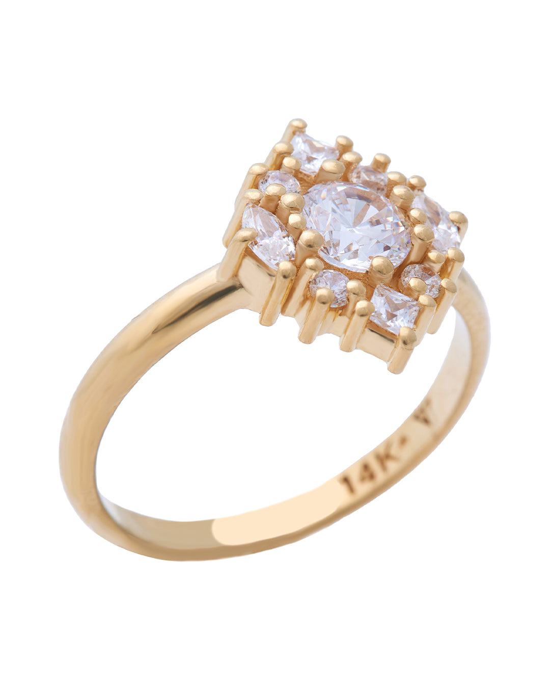 Rose Diamond Cluster Ring with Lab Grown Diamonds