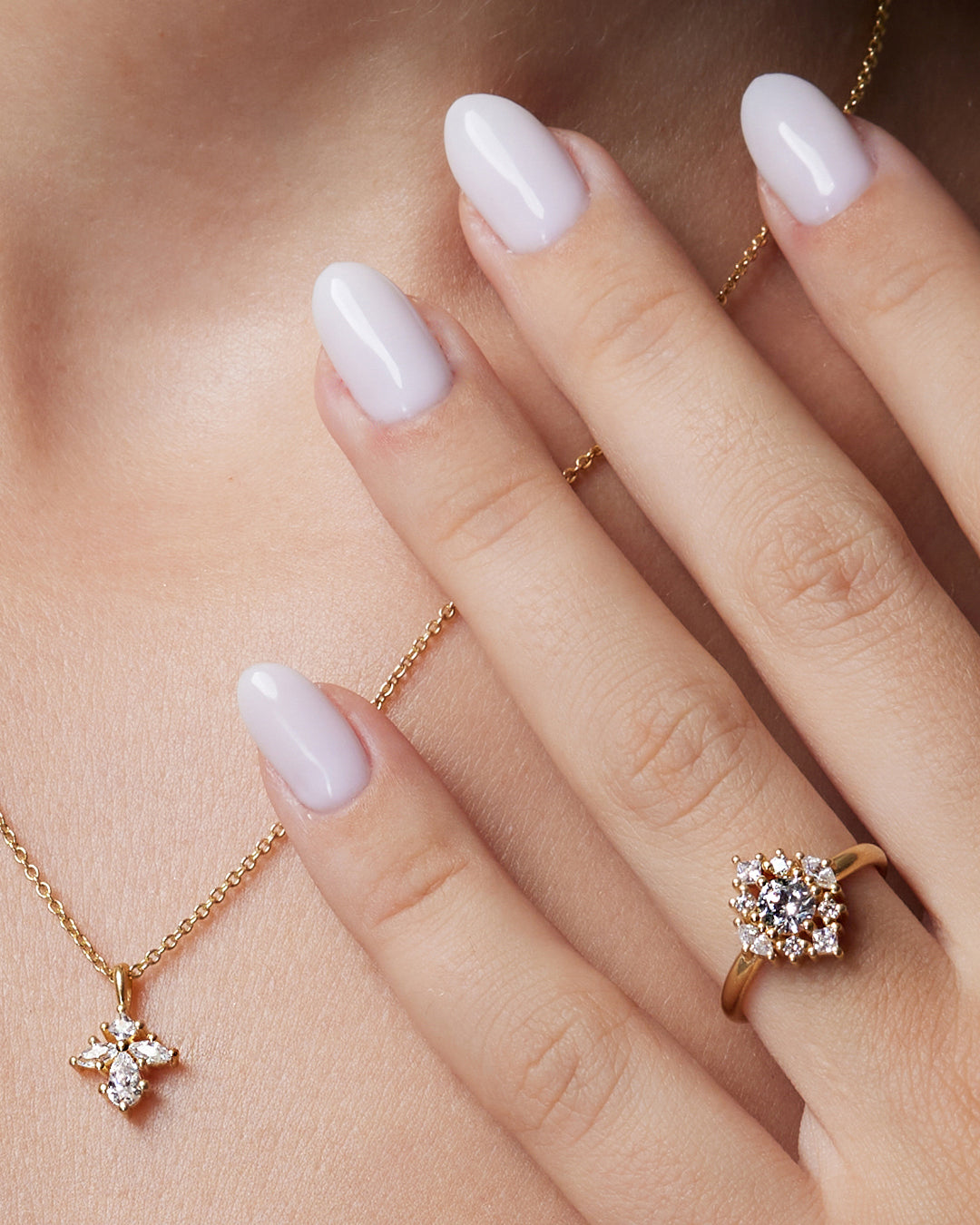 Rose Diamond Cluster Ring with Lab Grown Diamonds