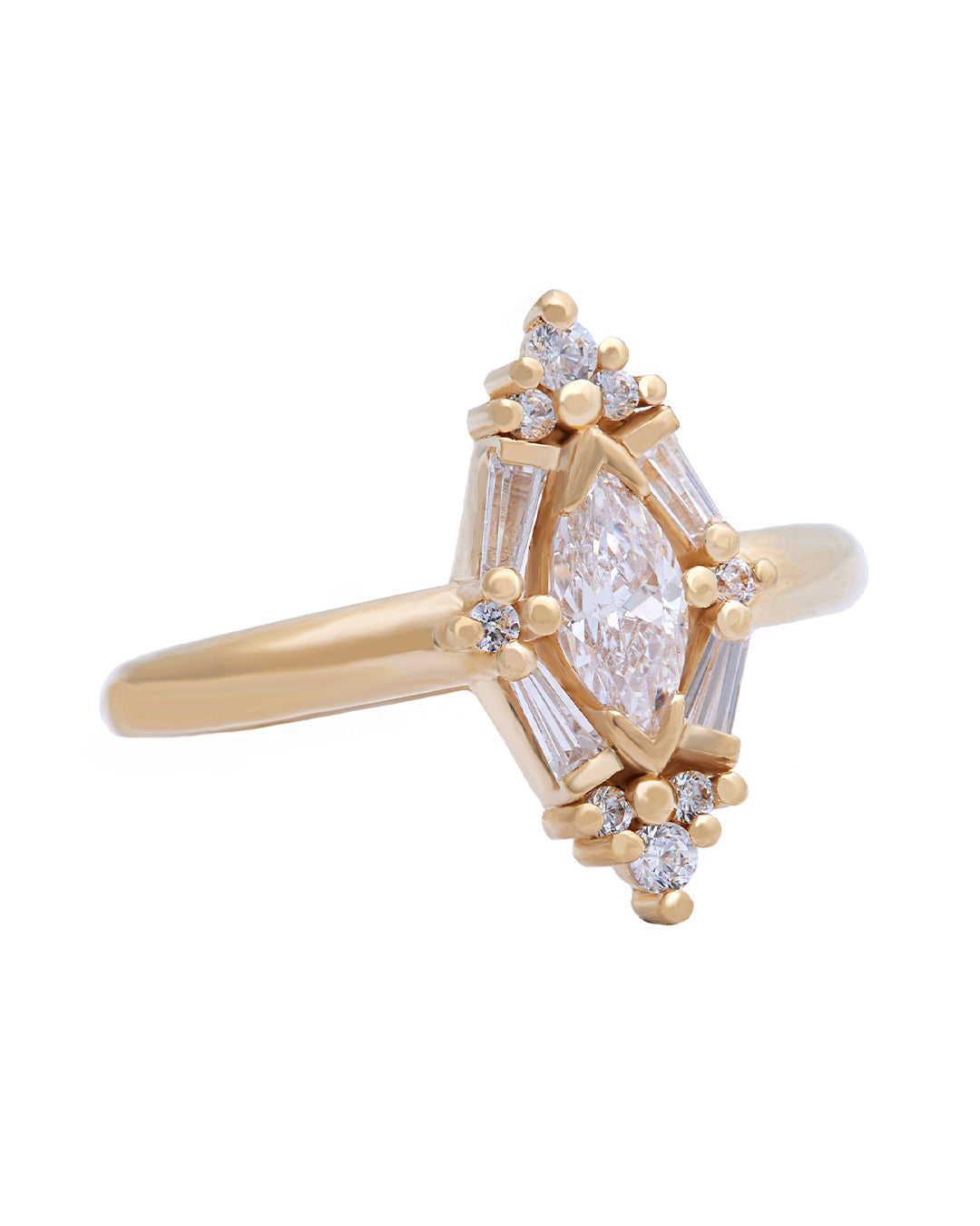 Evelyn Diamond Cluster Ring with Natural Diamonds