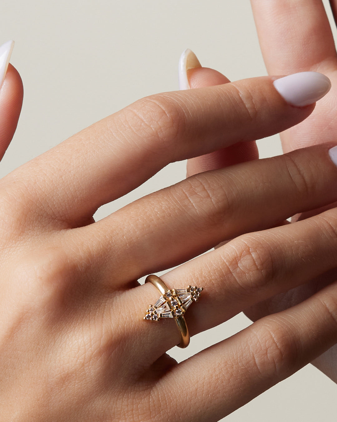 Violet Diamond Cluster Ring with Natural Diamonds