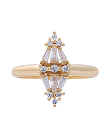Pear Angel Diamond Ring with a Pear Cut Diamond