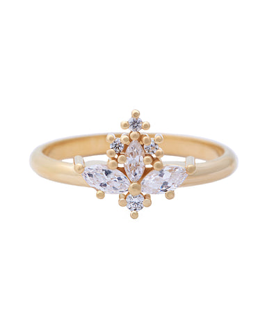Pear Angel Diamond Ring with a Pear Cut Diamond