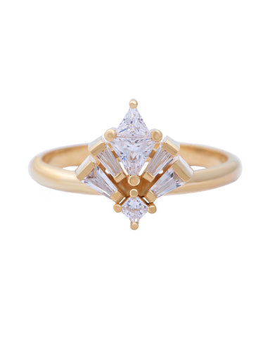 Pear Angel Diamond Ring with a Pear Cut Diamond