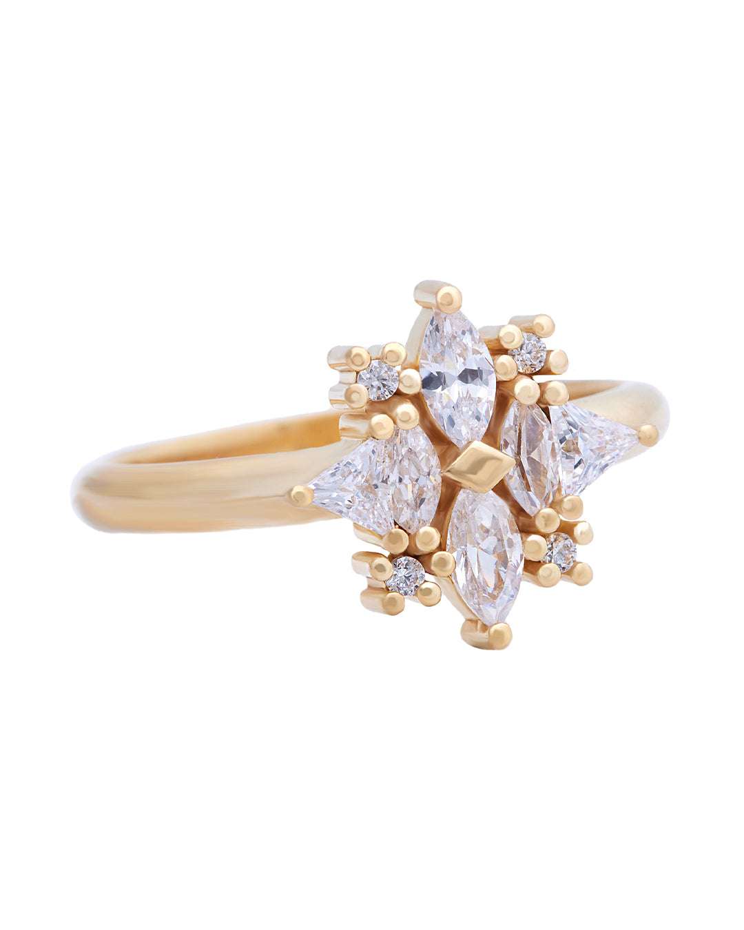 Dorothy Diamond Cluster Ring with Natural Diamonds