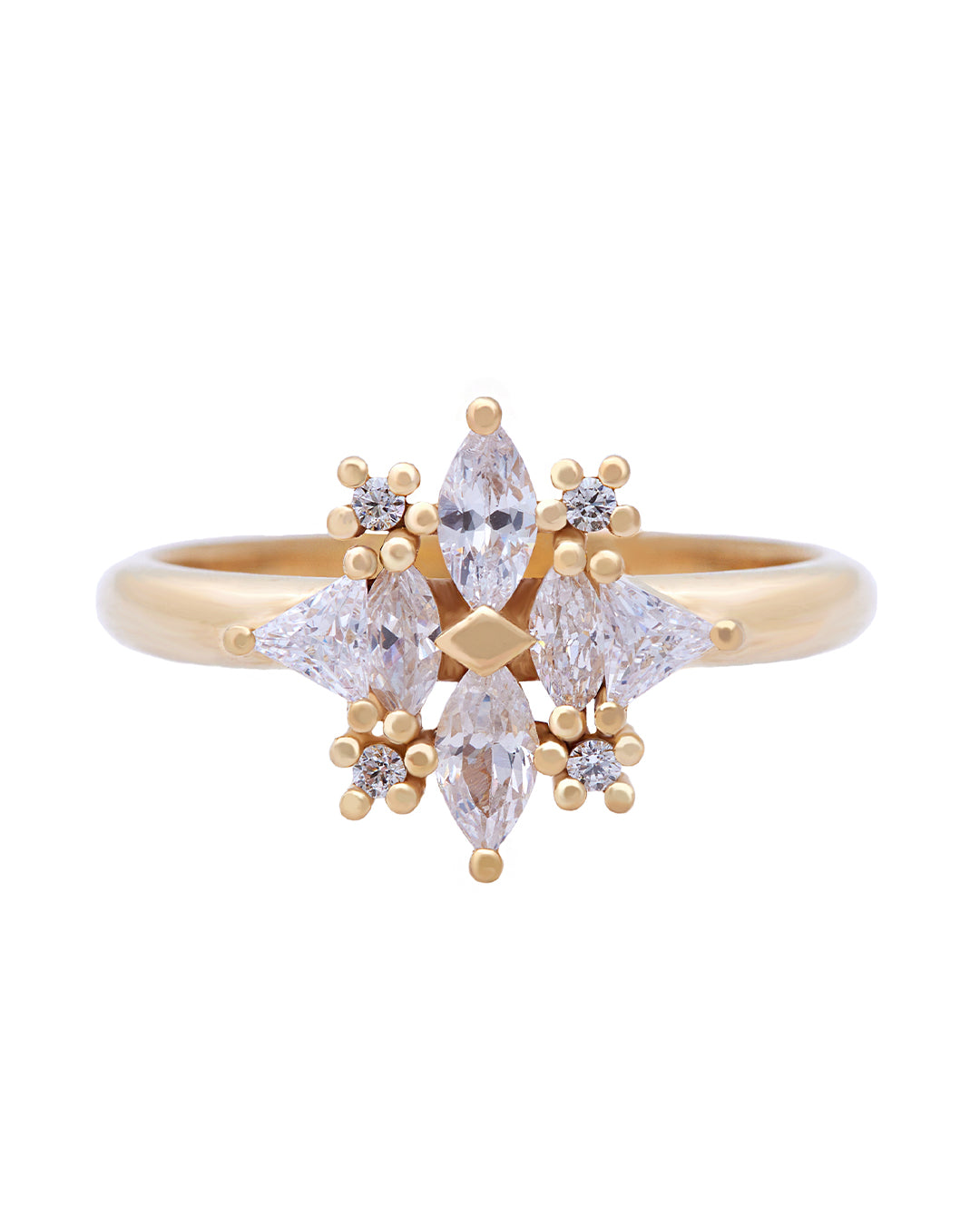 Dorothy Diamond Cluster Ring with Natural Diamonds
