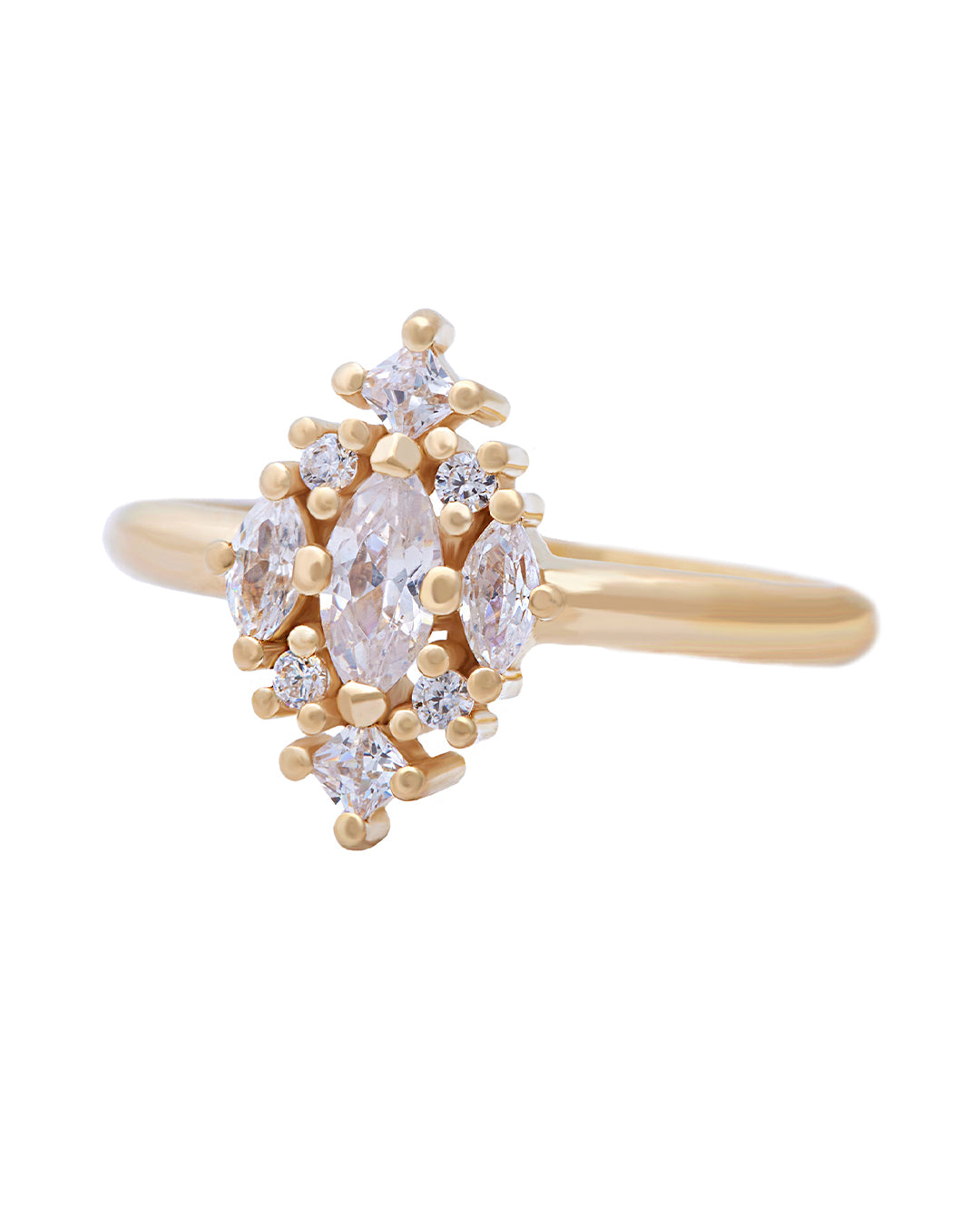 Anna Diamond Cluster Ring with Lab Grown and Natural Diamonds