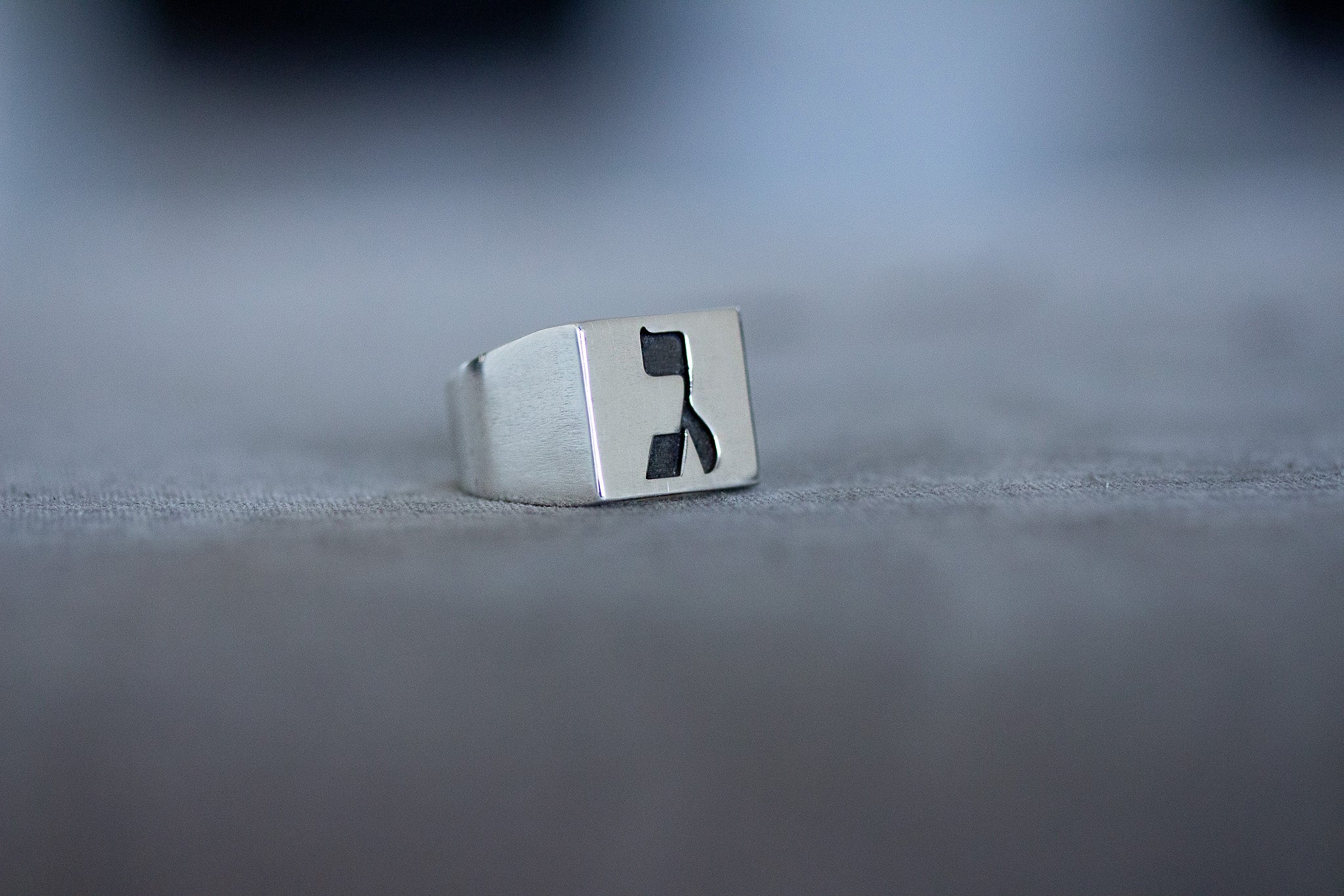 Hebrew Letter GIMMEL Signet Ring  טבעת חותם האות גימ"ל