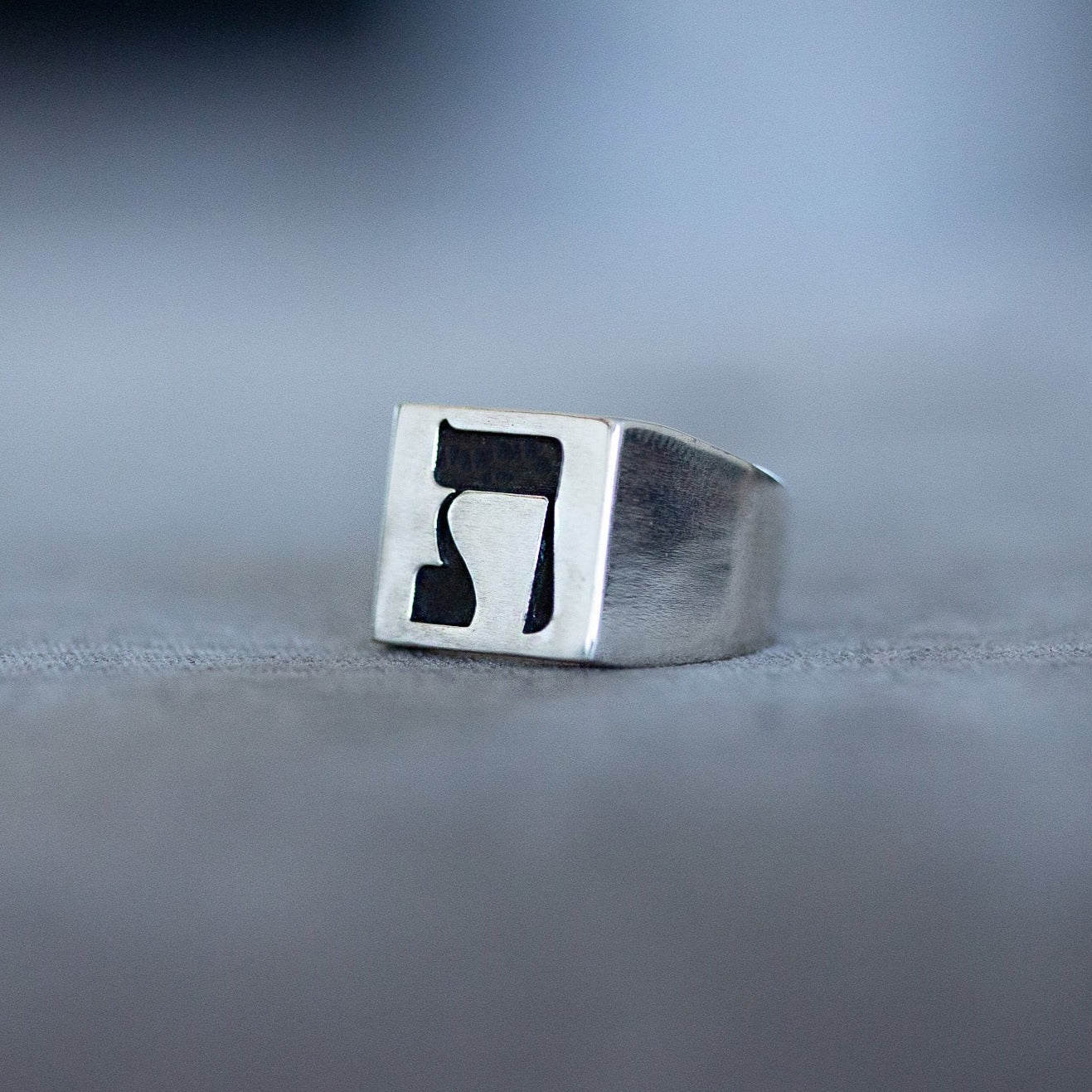 Hebrew Letter TAV Signet Ring טבעת חותם האות תי"ו
