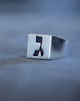 Hebrew Letter GIMMEL Signet Ring  טבעת חותם האות גימ"ל