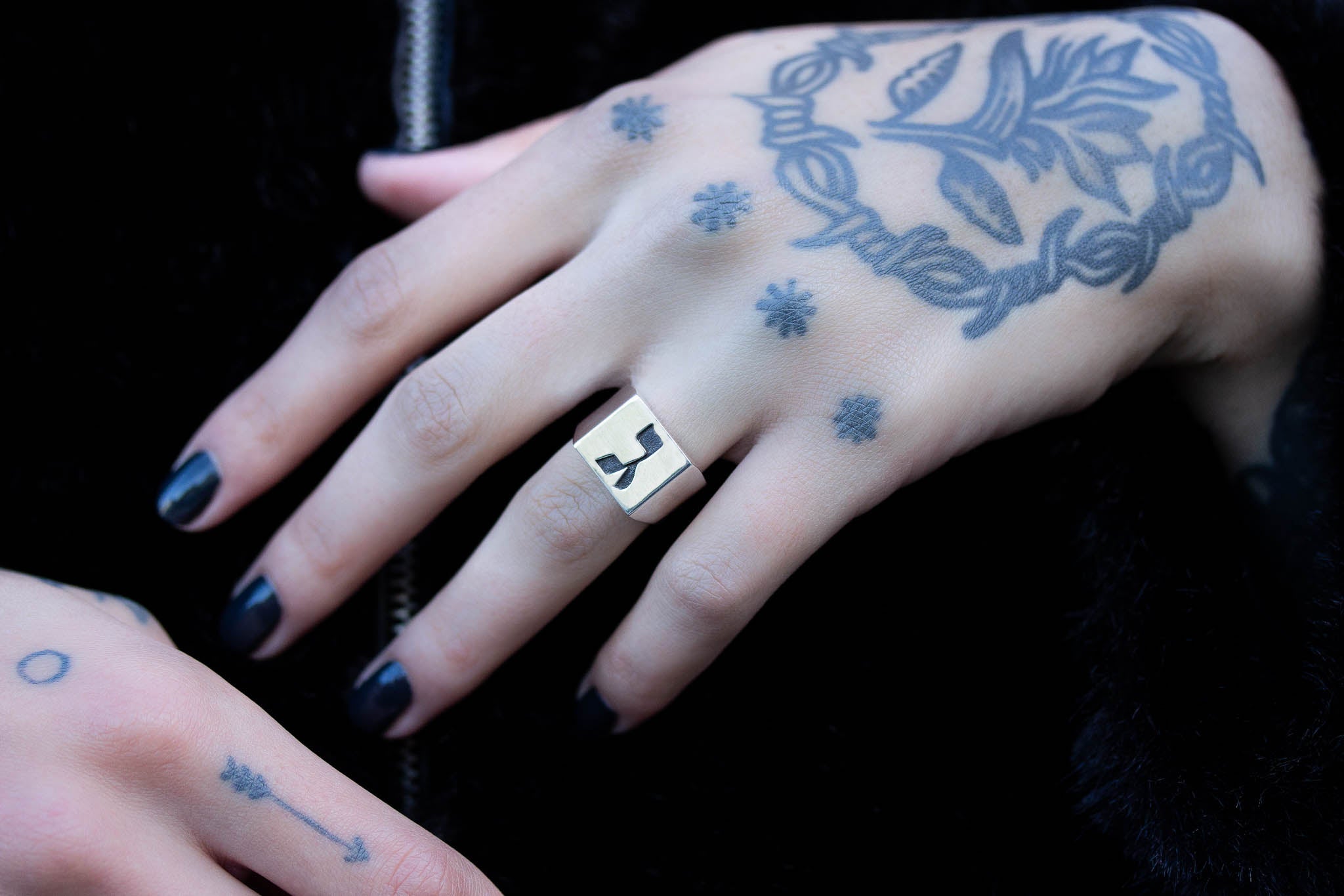 Hebrew Letter GIMMEL Signet Ring  טבעת חותם האות גימ"ל