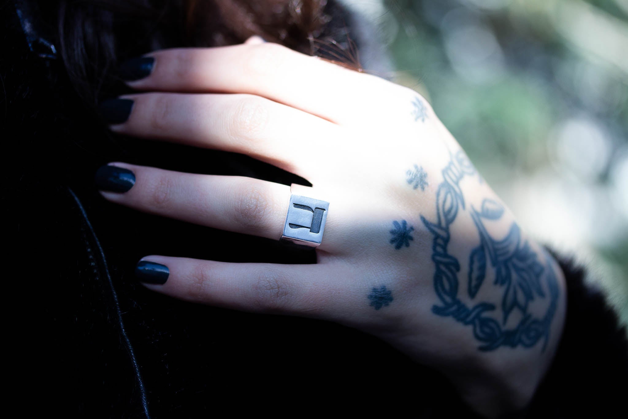 Hebrew Letter HET Signet Ring  טבעת חותם האות חי"ת