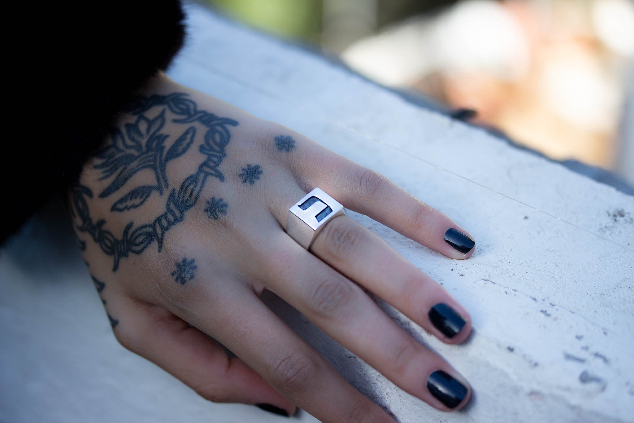 Hebrew Letter KHAF Signet Ring  טבעת חותם האות כ"ף