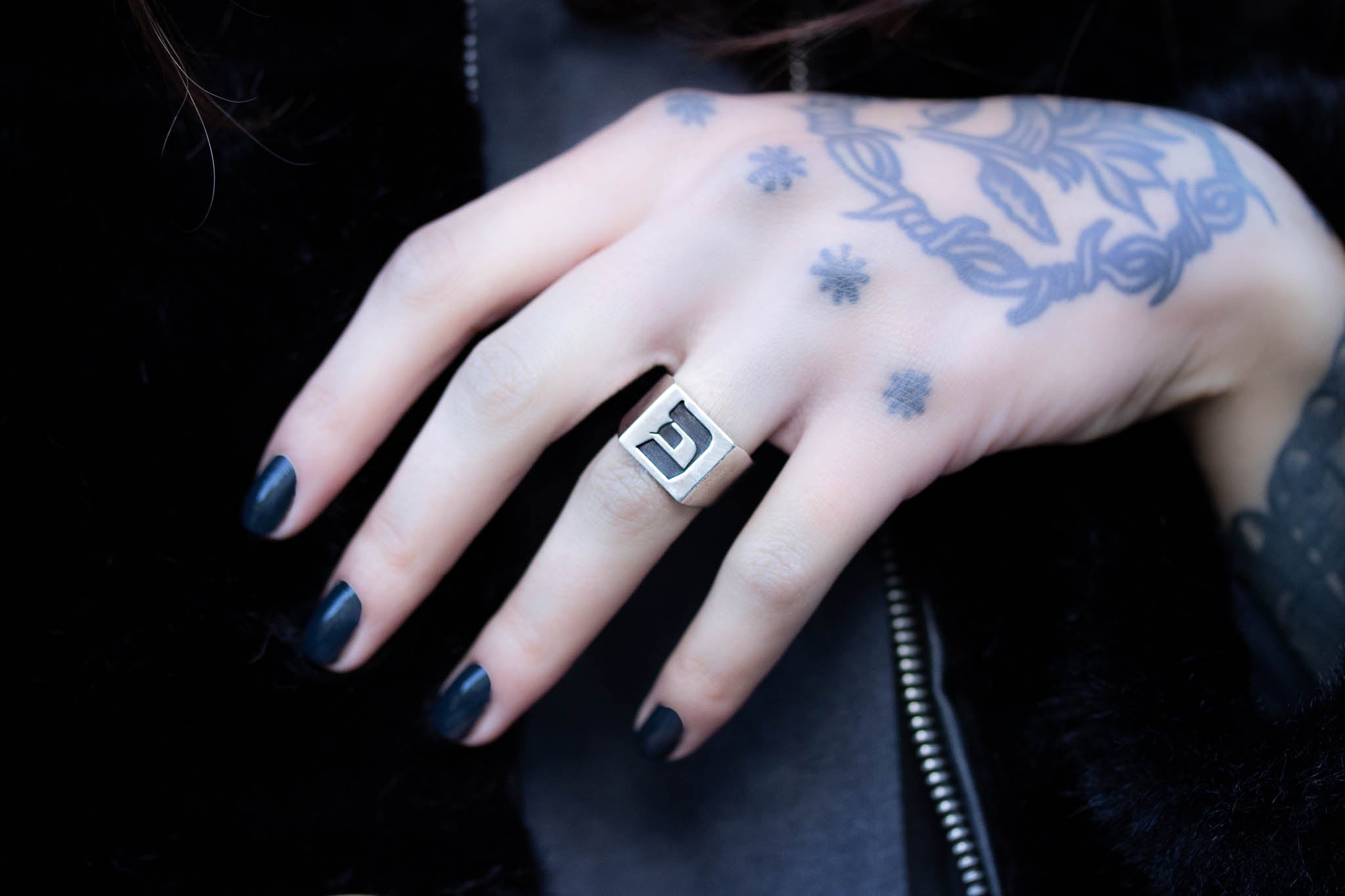 Hebrew Letter PEY Signet Ring טבעת חותם האות פ"א