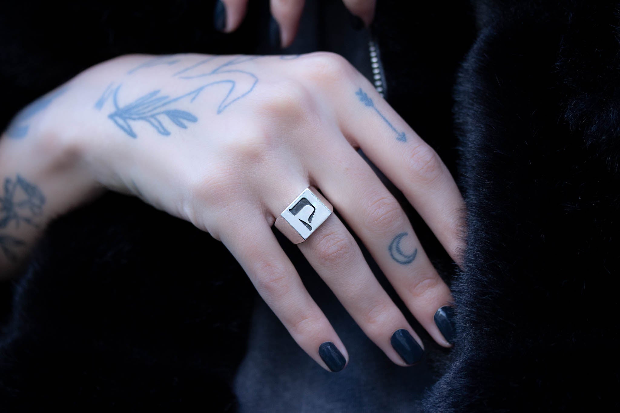 Hebrew Letter KOF Signet Ring טבעת חותם האות קו"ף