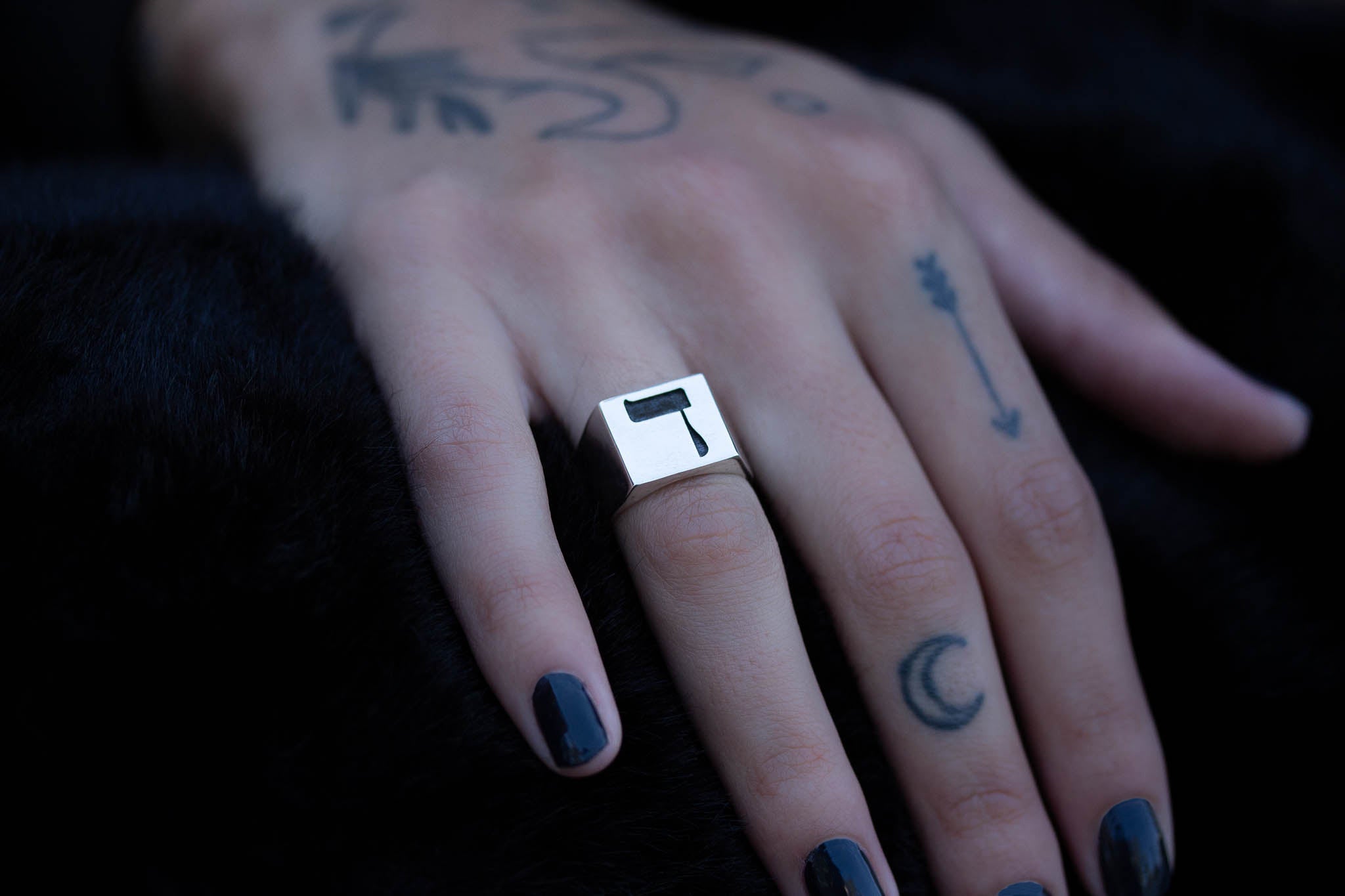 Hebrew Letter DALED Signet Ring  טבעת חותם האות דל"ת