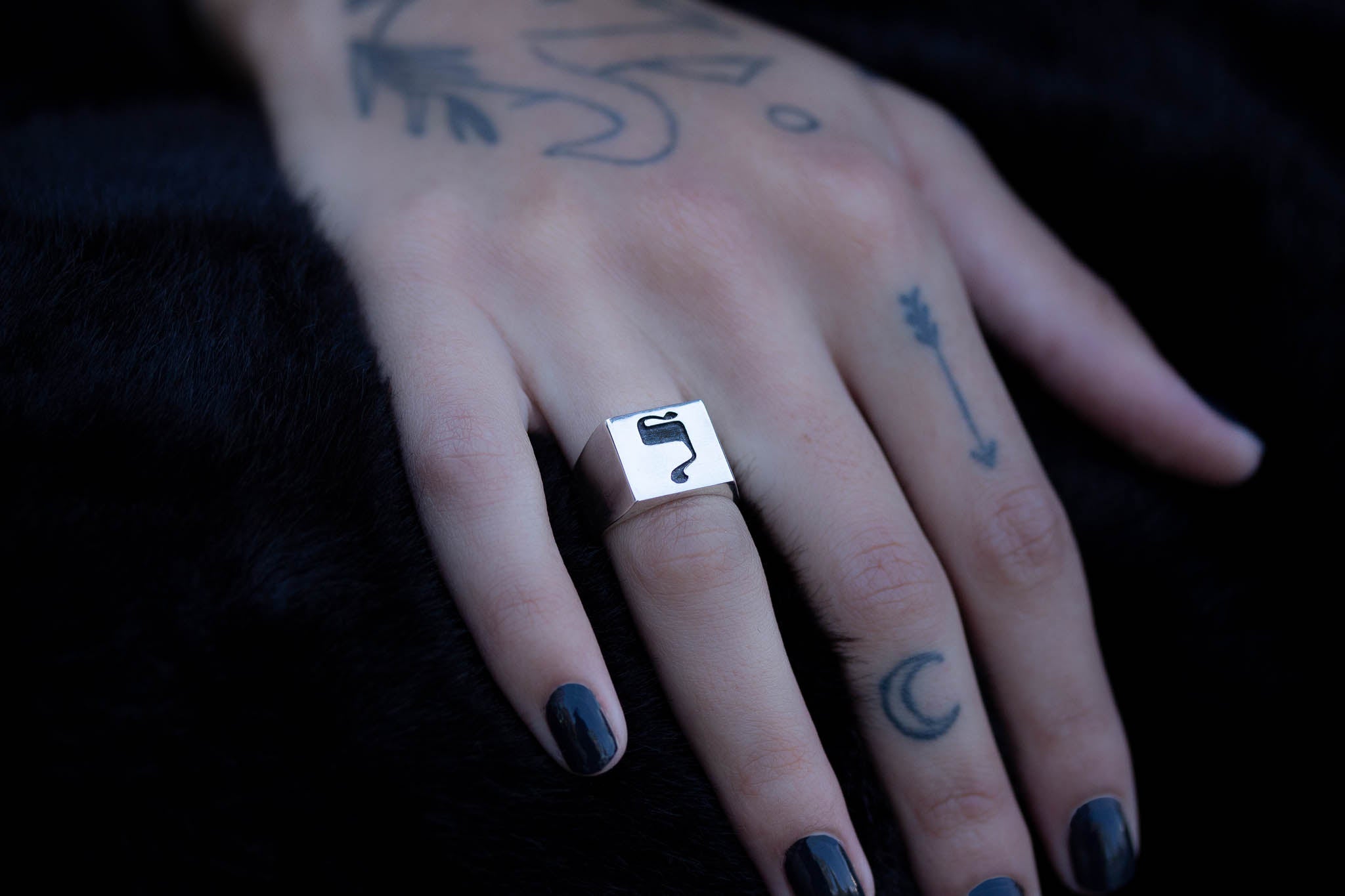 Hebrew Letter LAMED Signet Ring טבעת חותם האות למ"ד