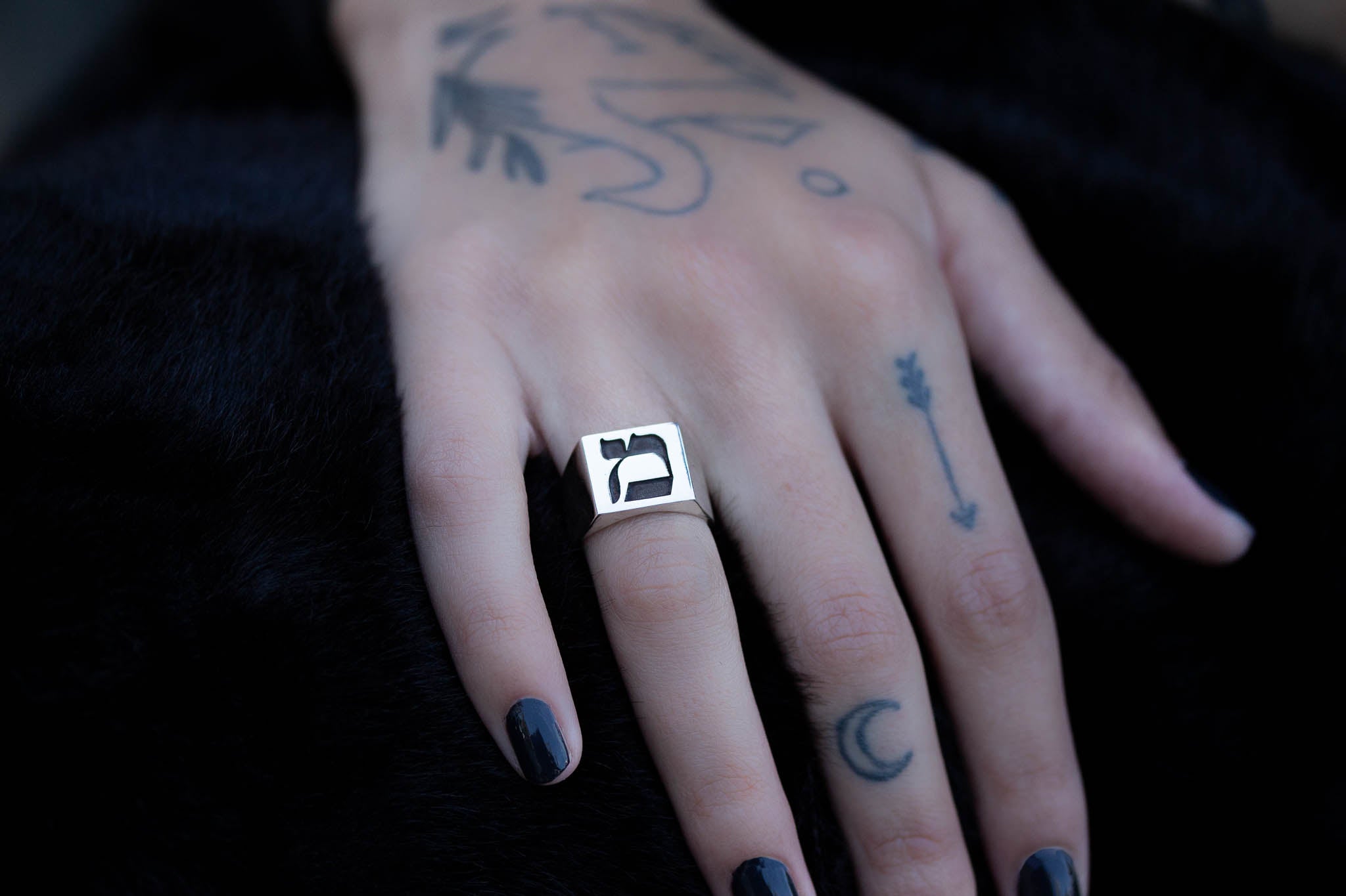 Hebrew Letter MEM Signet Ring טבעת חותם האות מ"ם