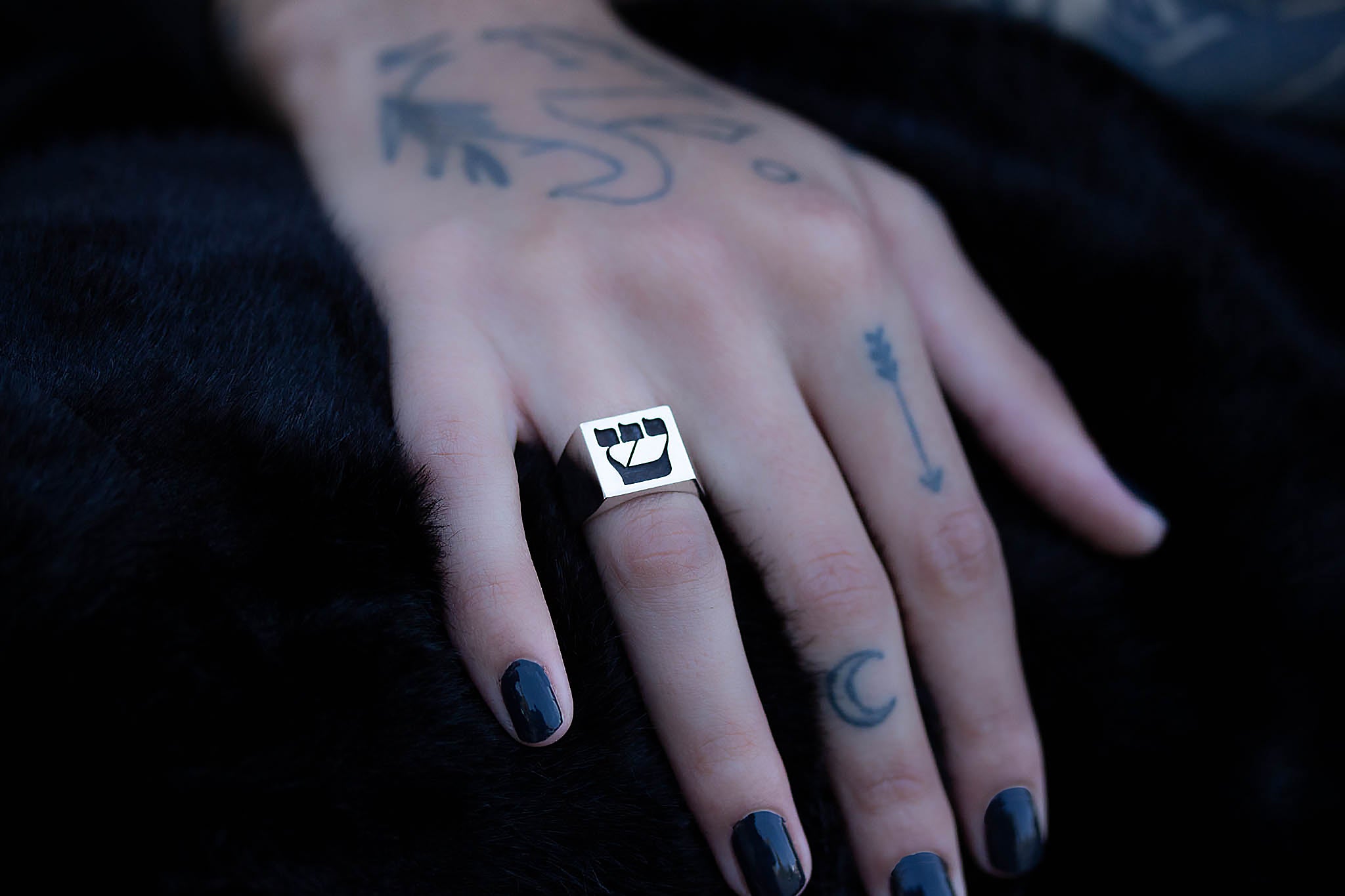 Hebrew Letter SHIN Signet Ring טבעת חותם האות שי"ן