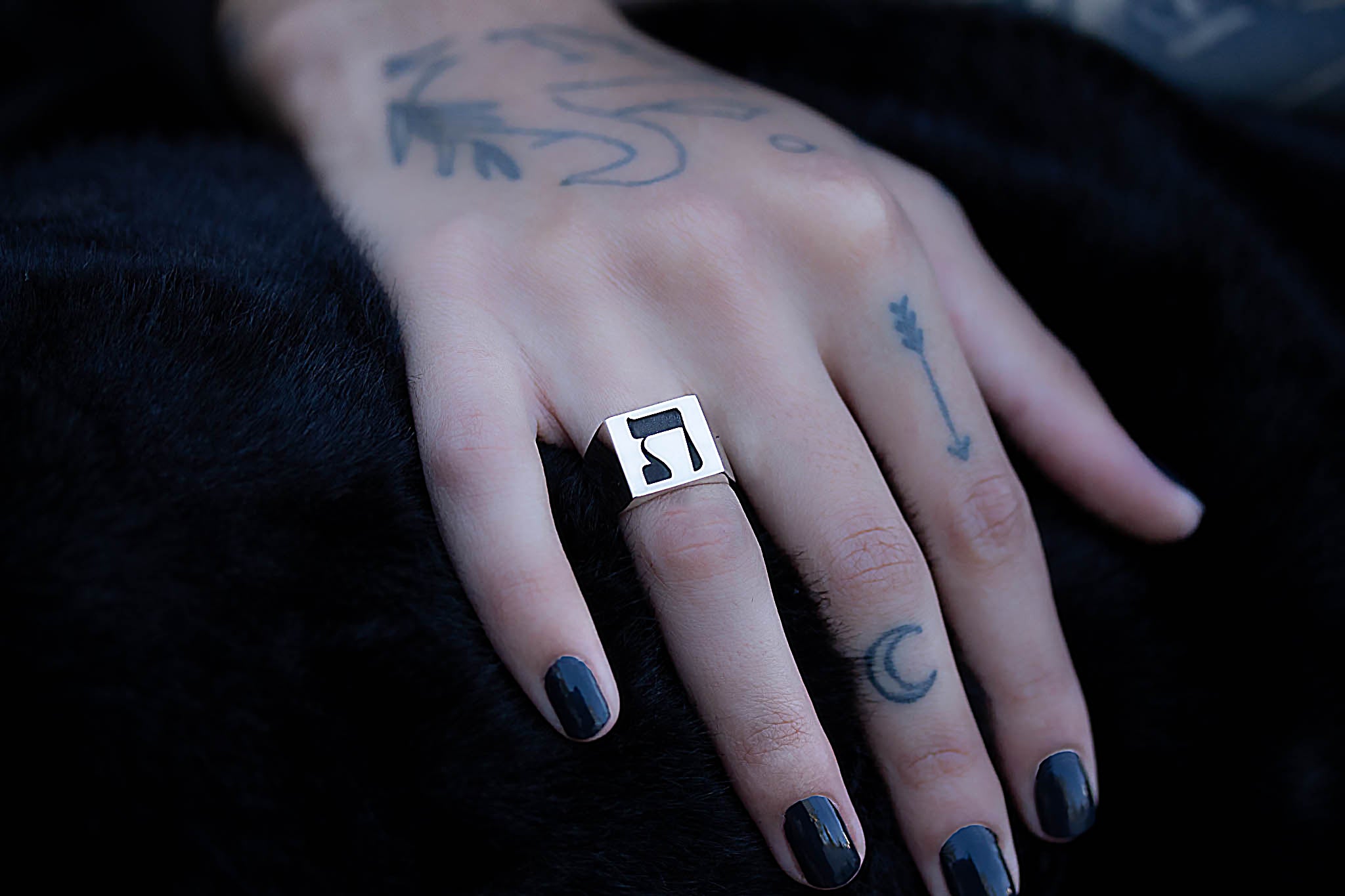 Hebrew Letter TAV Signet Ring טבעת חותם האות תי"ו