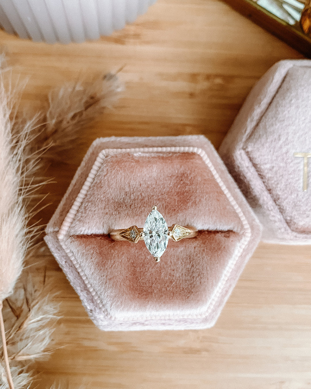 0.80 Carat Marquise Cut Diamond Engagement Ring with Lab Grown Diamonds