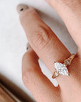 0.80 Carat Marquise Cut Diamond Engagement Ring with Lab Grown Diamonds
