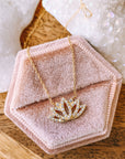 Lotus Shaped Delicate Buddhist Diamond Necklace