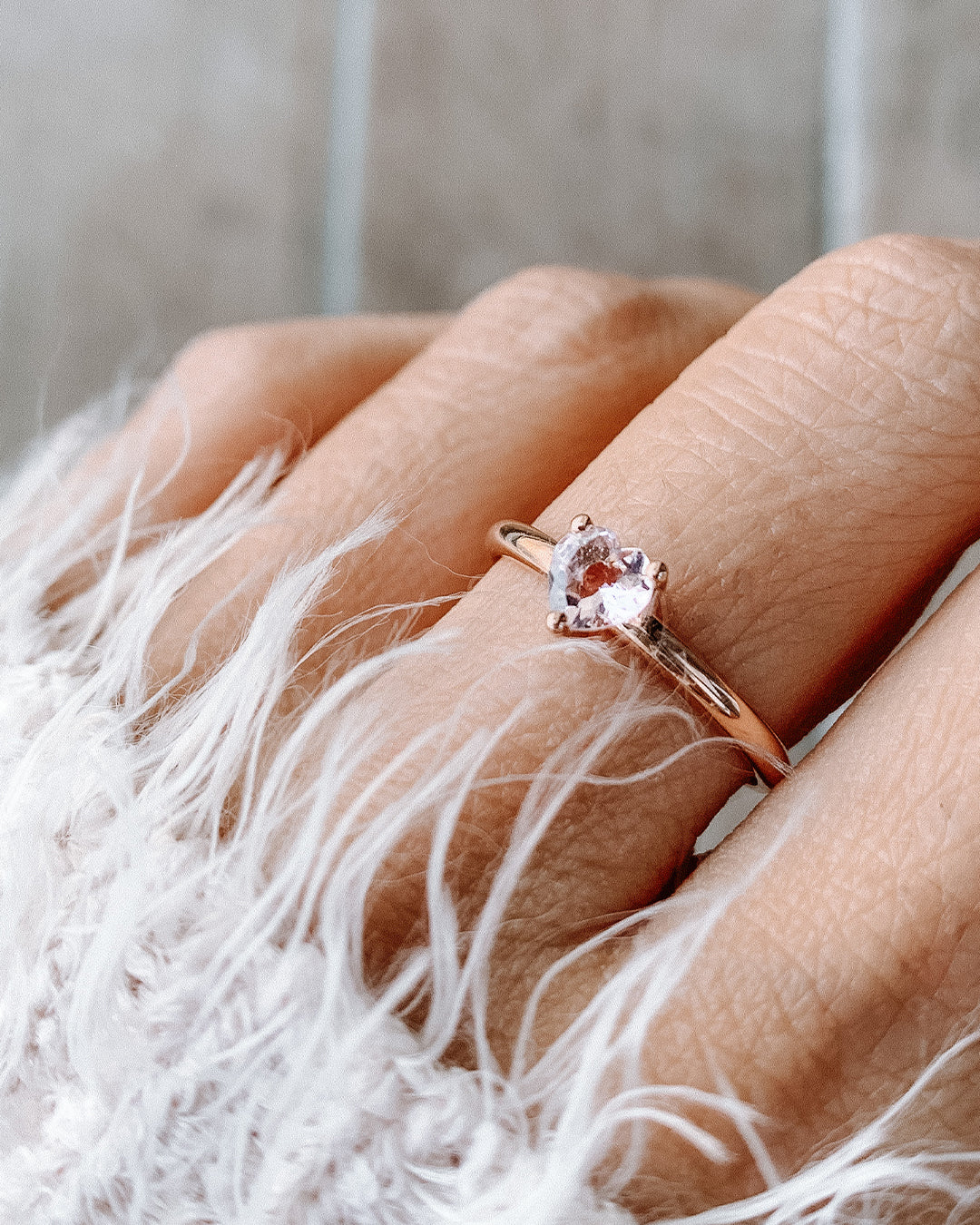 Pink Heart Cut Morganite Ring
