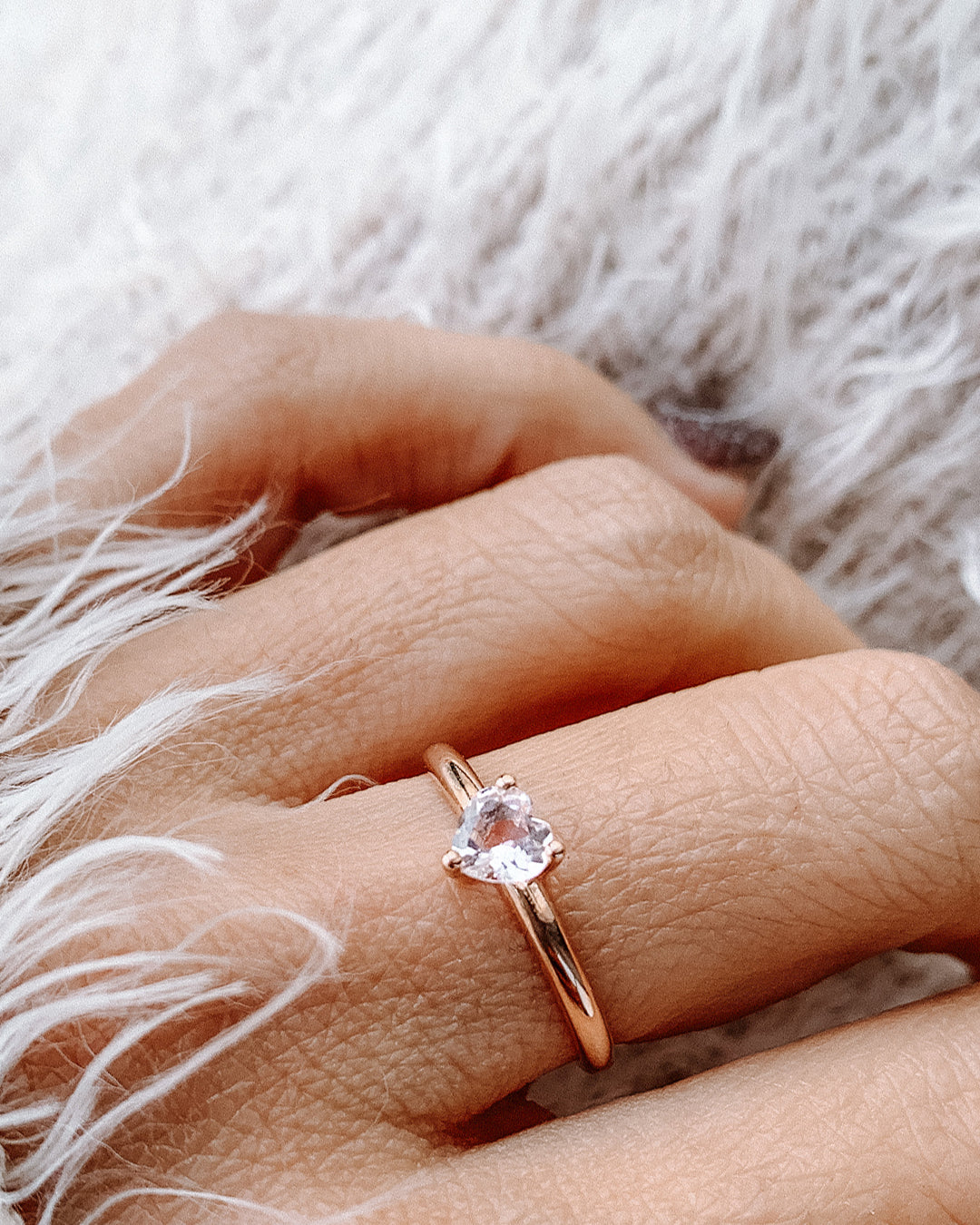 Pink Heart Cut Morganite Ring