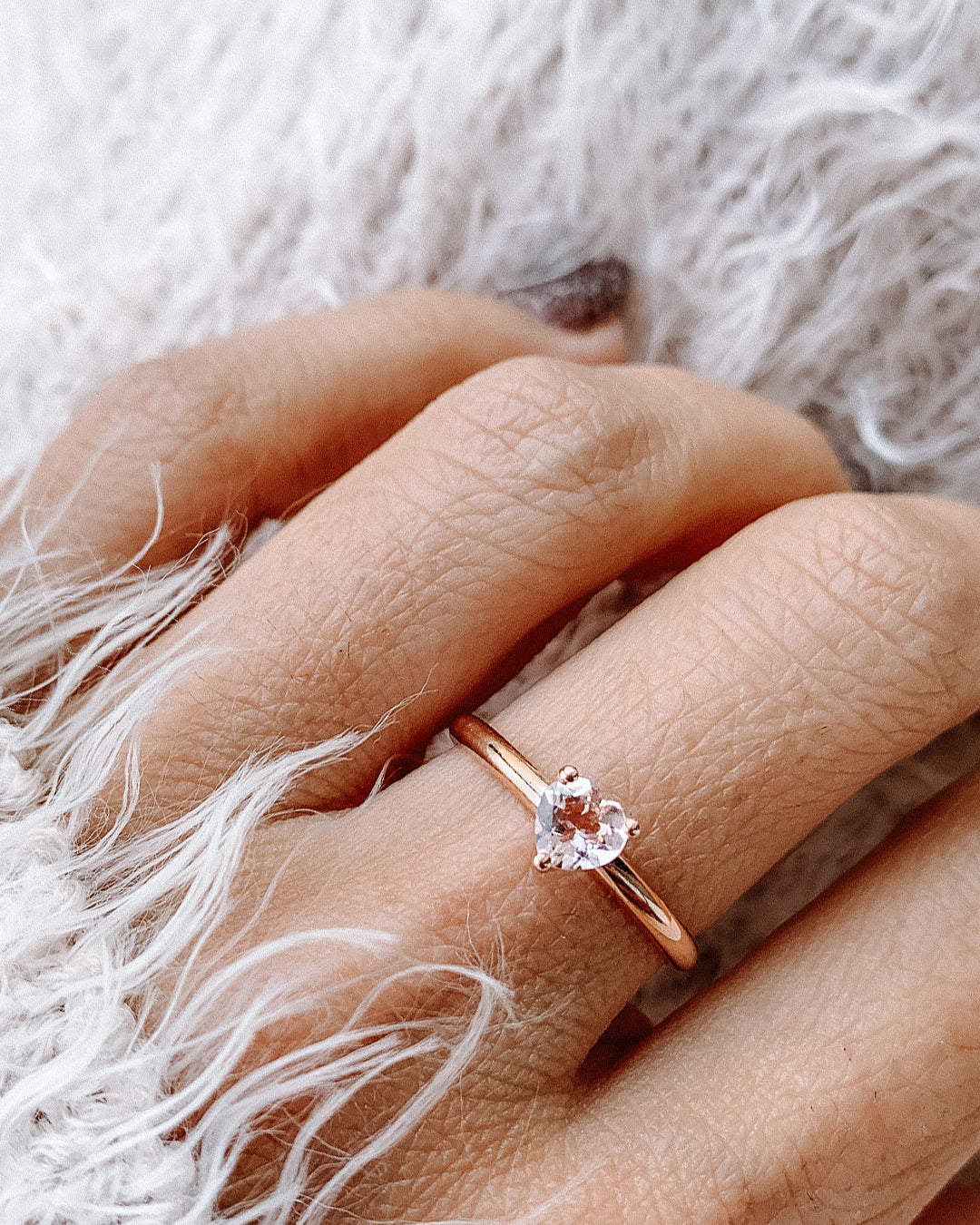 Pink Heart Cut Morganite Ring
