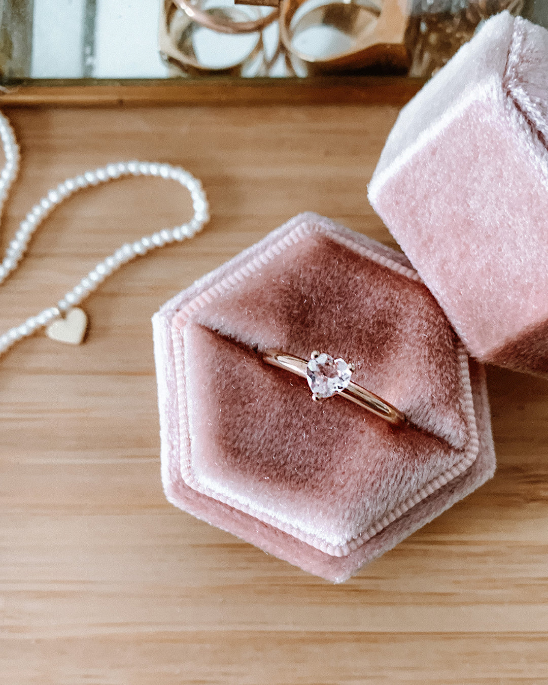Pink Heart Cut Morganite Ring
