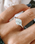Niva Engagement Ring with Oval Cut and Triangle Cut Natural Diamonds