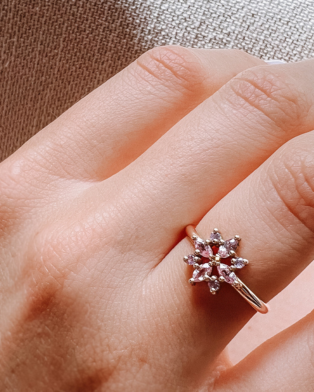 Rose gold deals snowflake ring