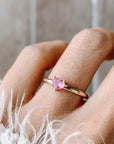 Pink Heart Cut Sapphire Ring