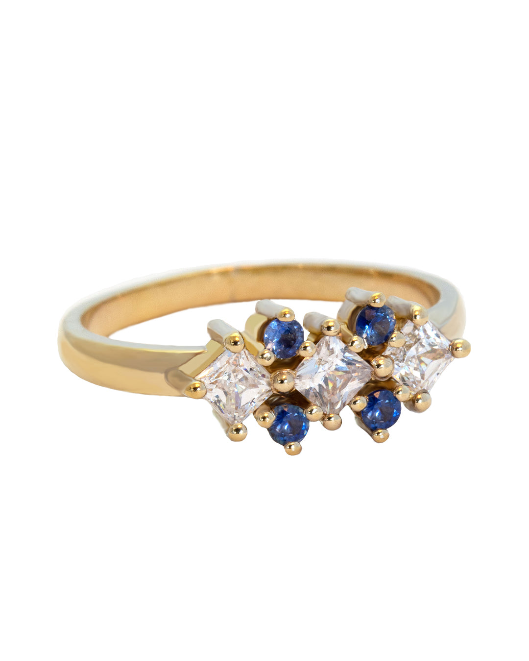 Secret Poison Diamond and Sapphire Ring with Lab Grown Diamonds