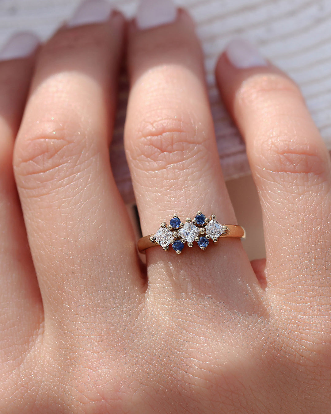 Secret Poison Diamond and Sapphire Ring with Lab Grown Diamonds