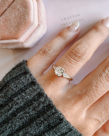 Pear Angel Diamond Ring with a Pear Cut Diamond